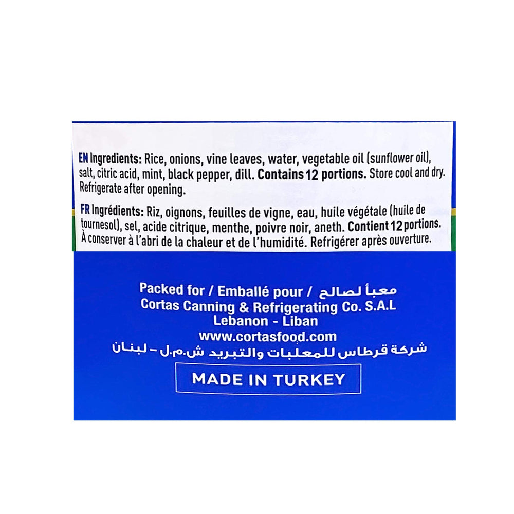 Cortas stuffed grape leaves ingredients close-up, natural, preservative-free recipe.