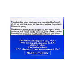 Cortas stuffed grape leaves ingredients close-up, natural, preservative-free recipe.