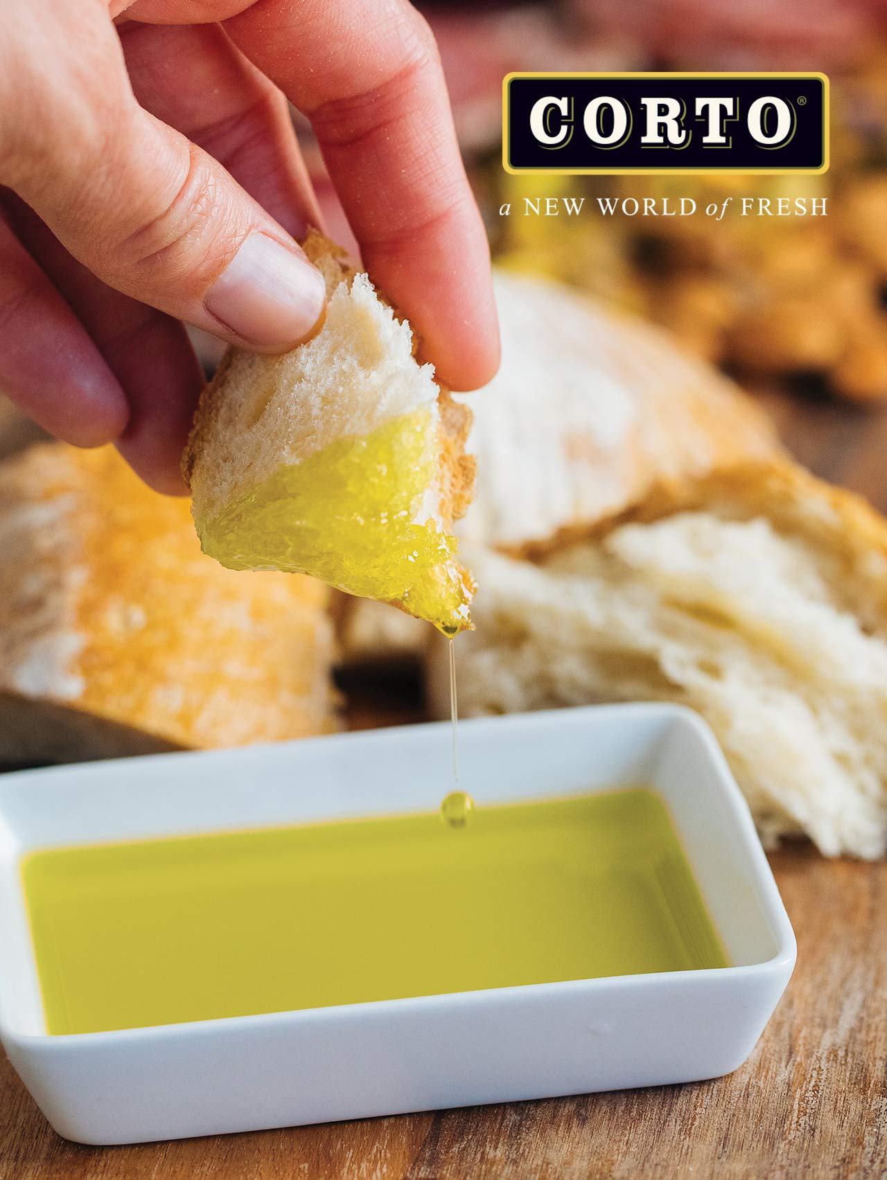 CORTO TRULY olive oil for dressings and dipping bread with subtle flavor