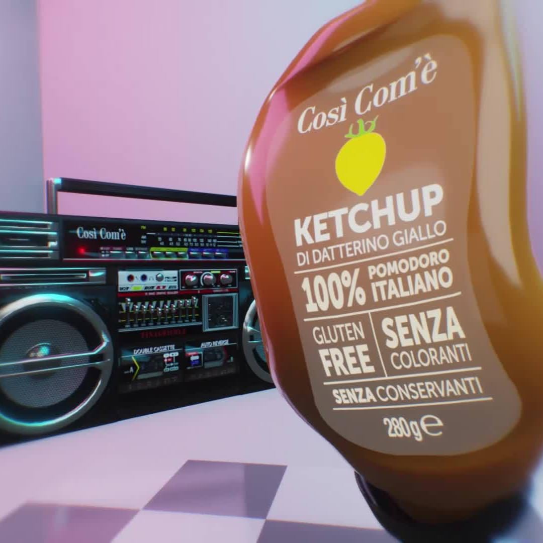 Così Com'è Yellow Tomato Ketchup with fries, a convenient dipping option