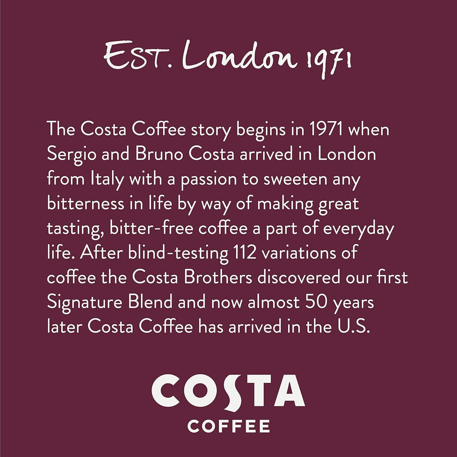 Steaming cup of Costa coffee representing a morning ritual.