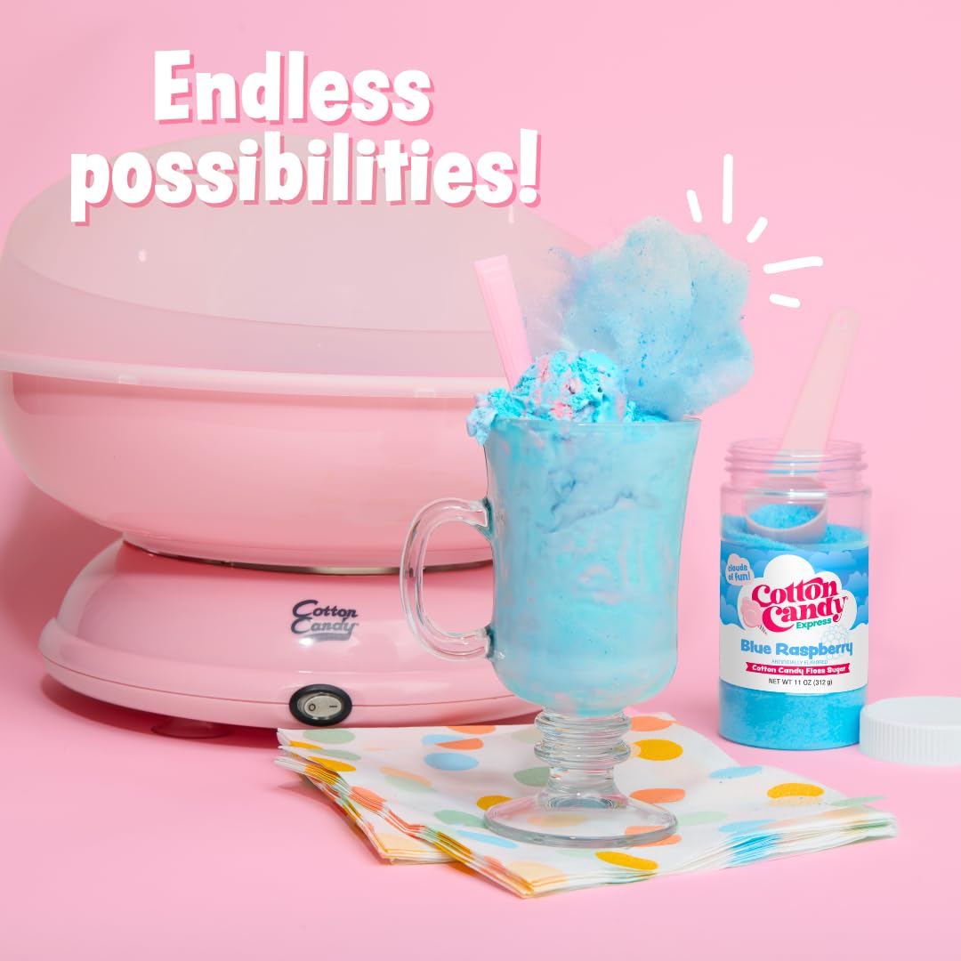 Cotton Candy Express carnival-style setup captures pro-quality treats at home for memorable celebrations.