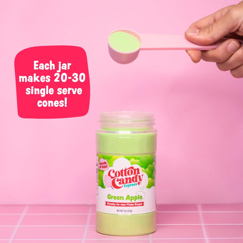 Cotton Candy Express Orange floss sugar jar for bright citrus cotton candy.