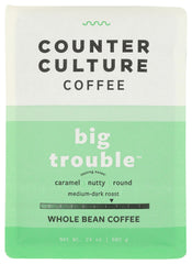 Counter Culture Coffee Big Trouble beans in a bag, ready for fresh daily brews.
