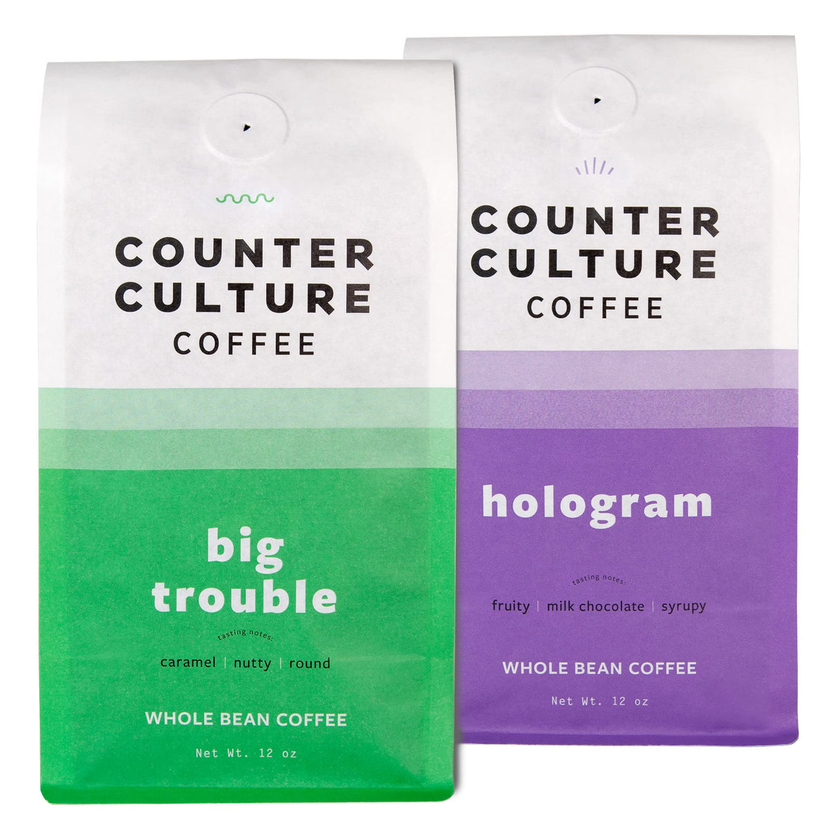 Counter Culture Coffee Big Trouble bag front for bold grind-ready flavor.