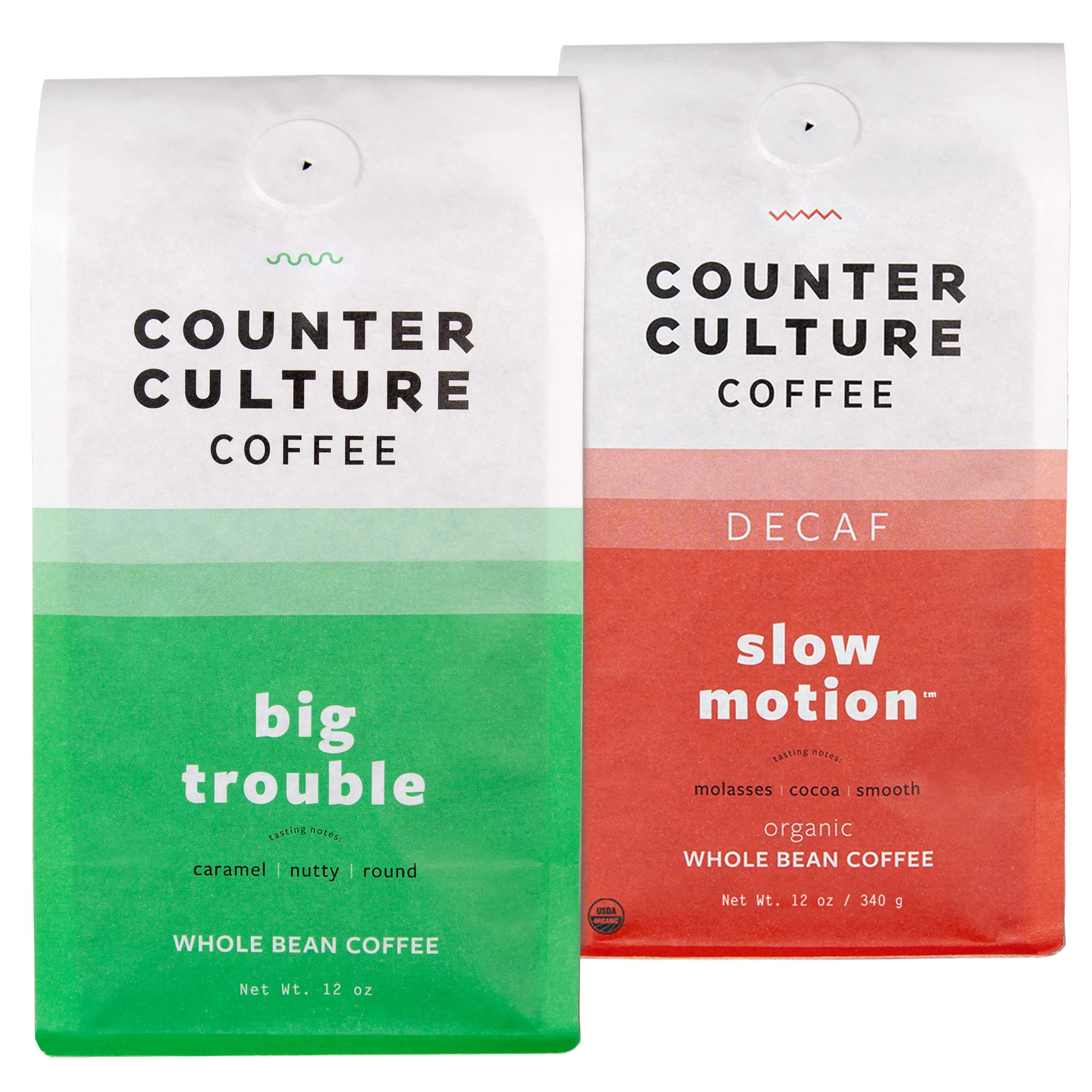 Counter Culture Coffee Big Trouble bag; bold flavor potential for daily espresso and drip