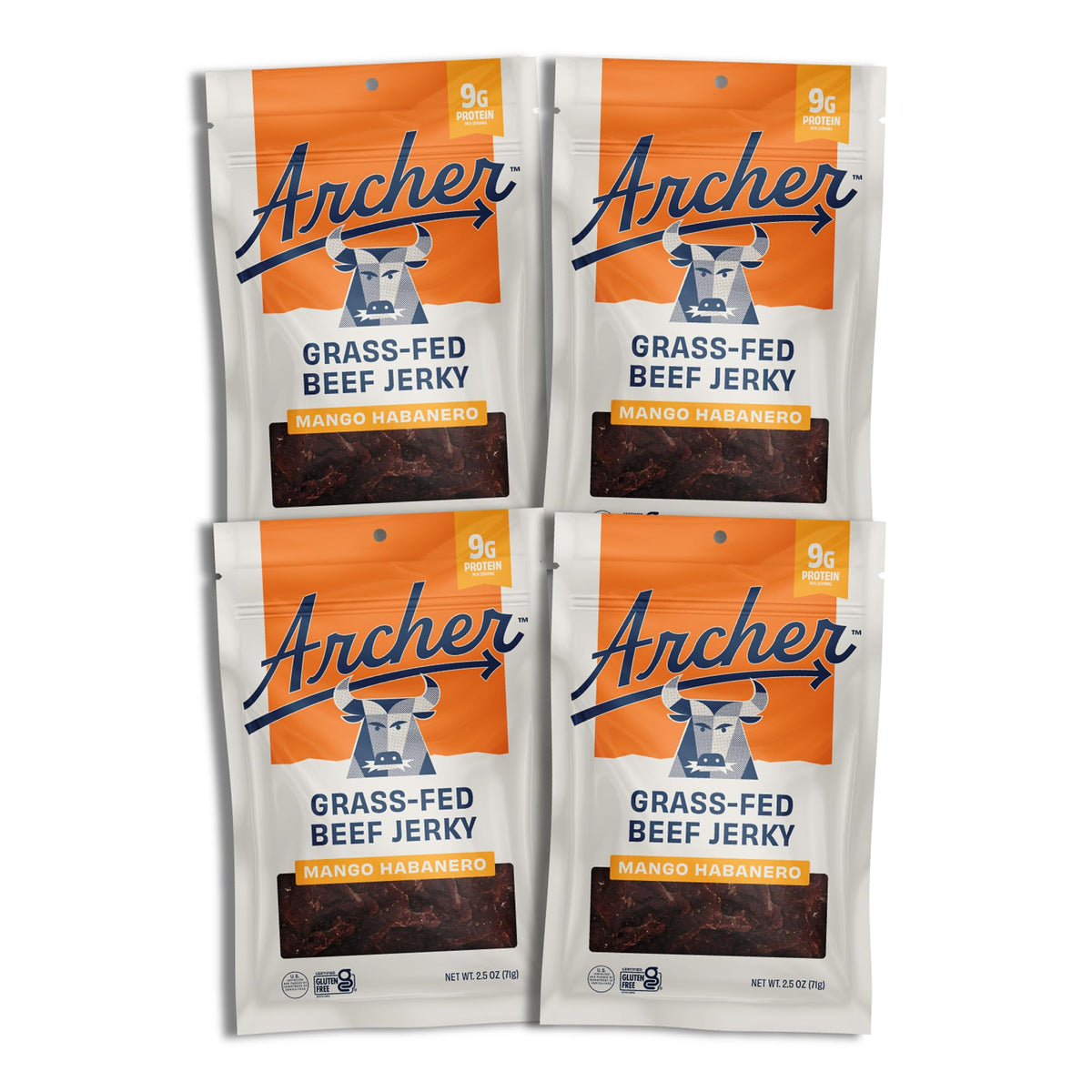 Country Archer Mango Habanero jerky front pack image for bulk snacking.