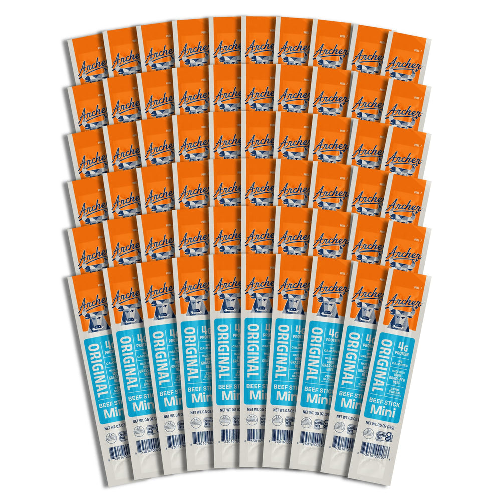 Country Archer mini beef jerky sticks, pack-60 for on-the-go protein.