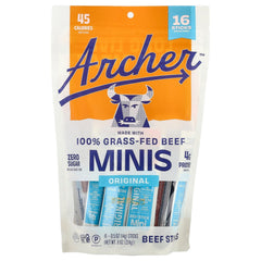 Country Archer Mini Beef Original Jerky Sticks pack front for on-the-go protein and flavor.