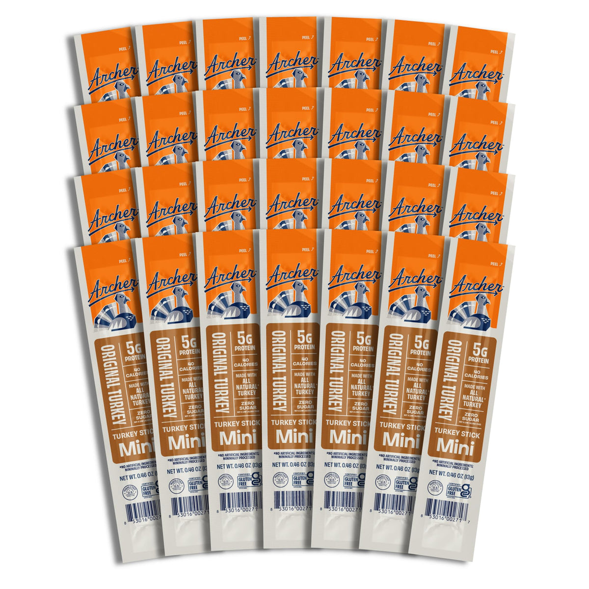 Country Archer Mini Turkey Jerky Sticks pack viewed for convenient protein on the go.