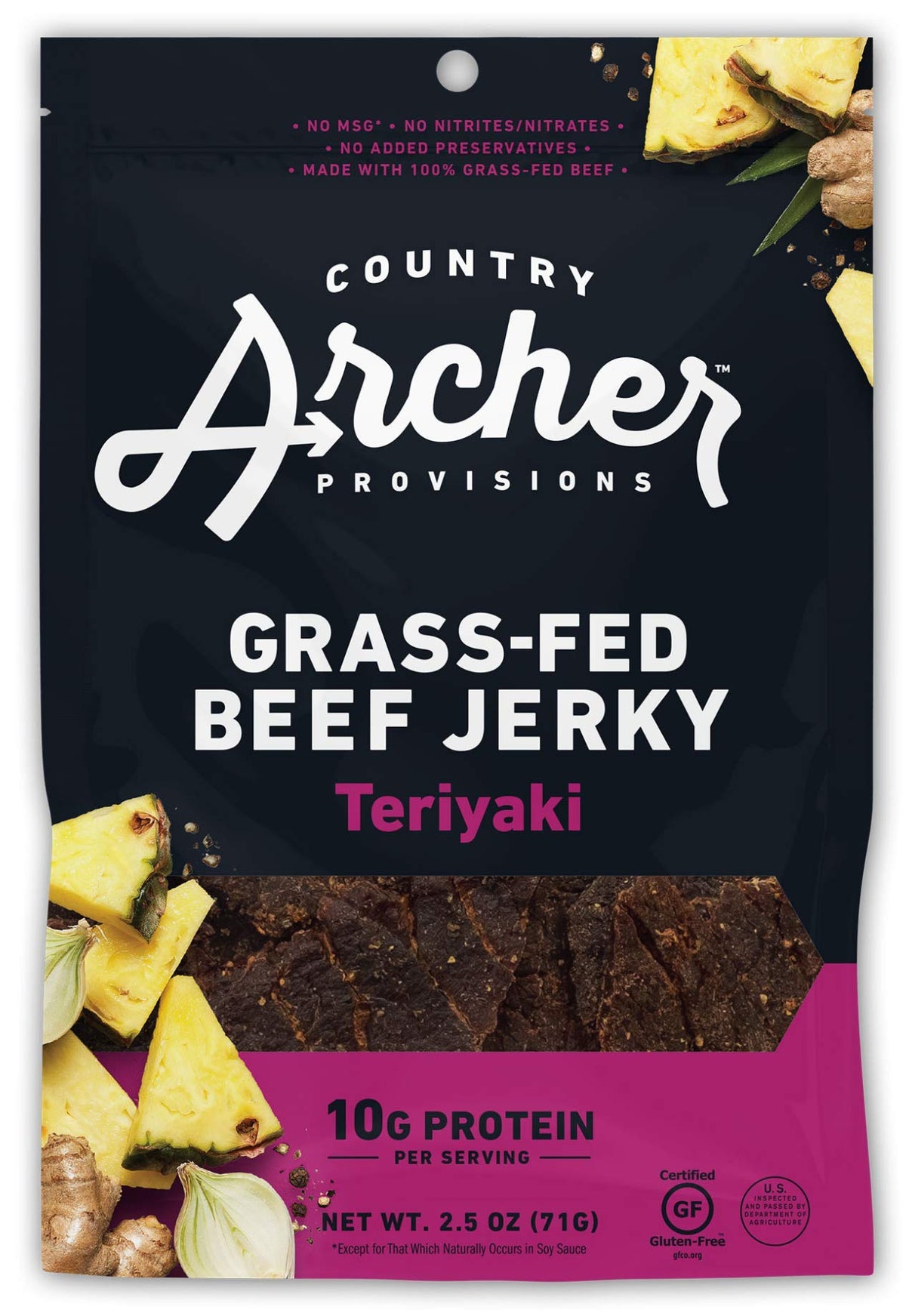 Country Archer teriyaki beef jerky 4-pack on-the-go protein snack