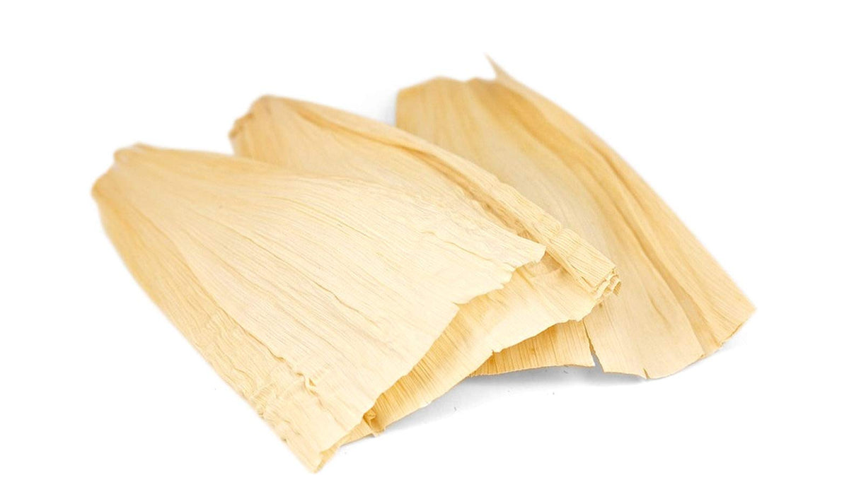 Country Creek Acres dried corn husk wrappers for tamales, ready to steam