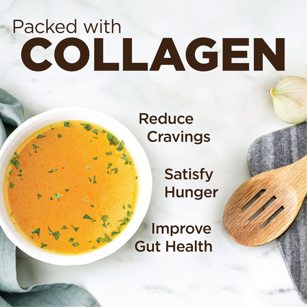 A steaming cup of Country Farms Skinny Broth delivers comforting chicken flavor.