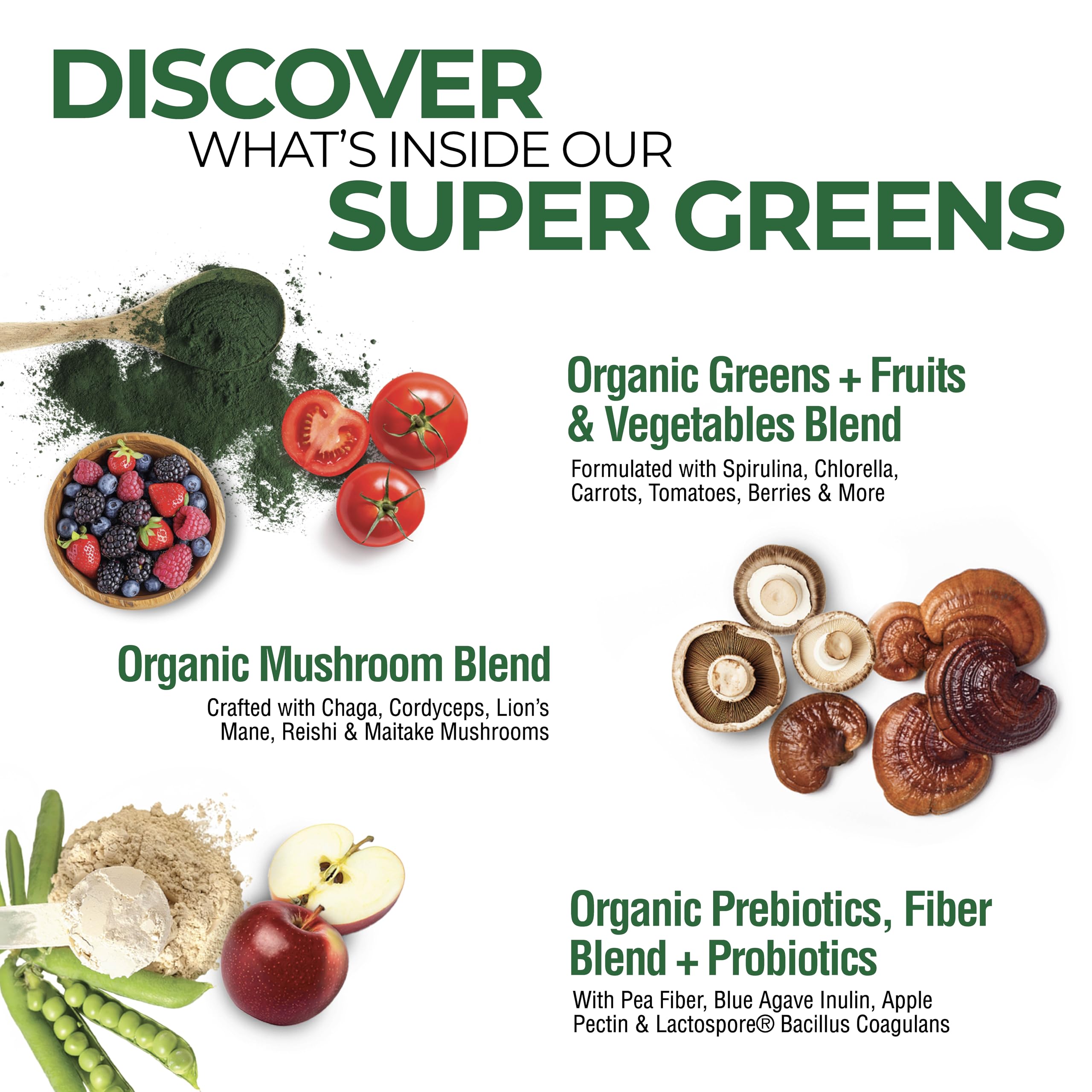 Country Farms Super Greens glass with prepared drink energizing your day