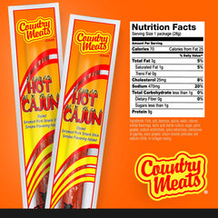Close-up of Country Meats Hot Cajun sticks shows lean texture and bold flavor.