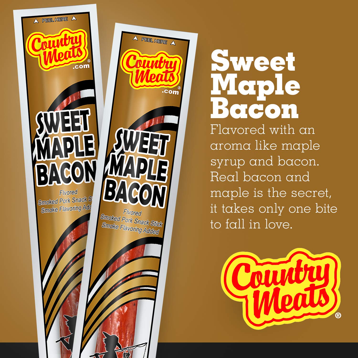 Close-up of Country Meats Sweet Maple Bacon texture and lean meat.