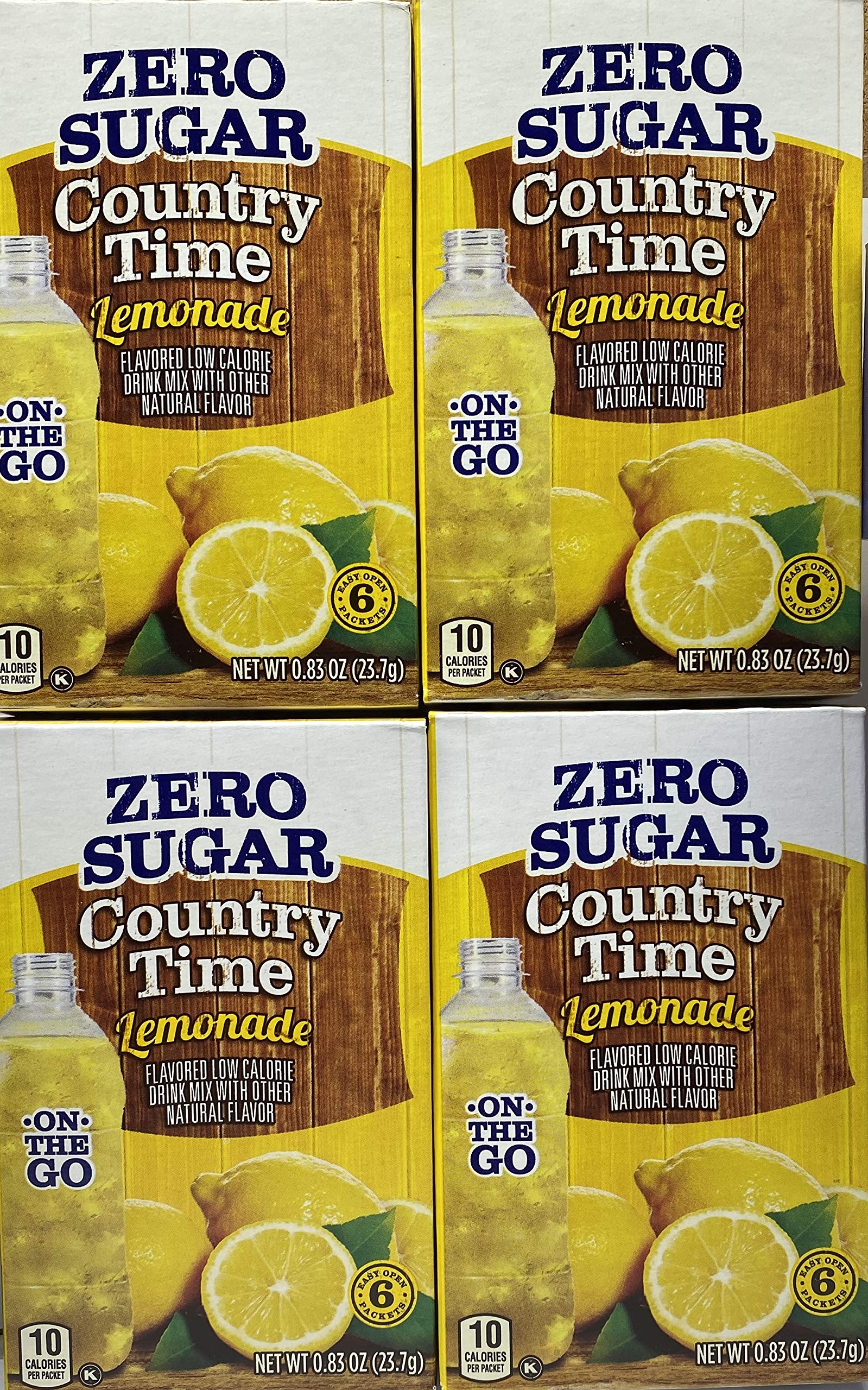 Country Time Lemonade Sugar Free On the Go packets for quick, sugar-free refreshment.