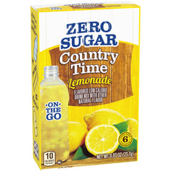 Country Time Lemonade Zero Sugar on-the-go pack with six sachets for quick mix