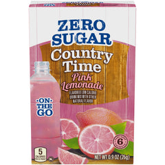 Country Time pink lemonade on-the-go packet for quick hydration.