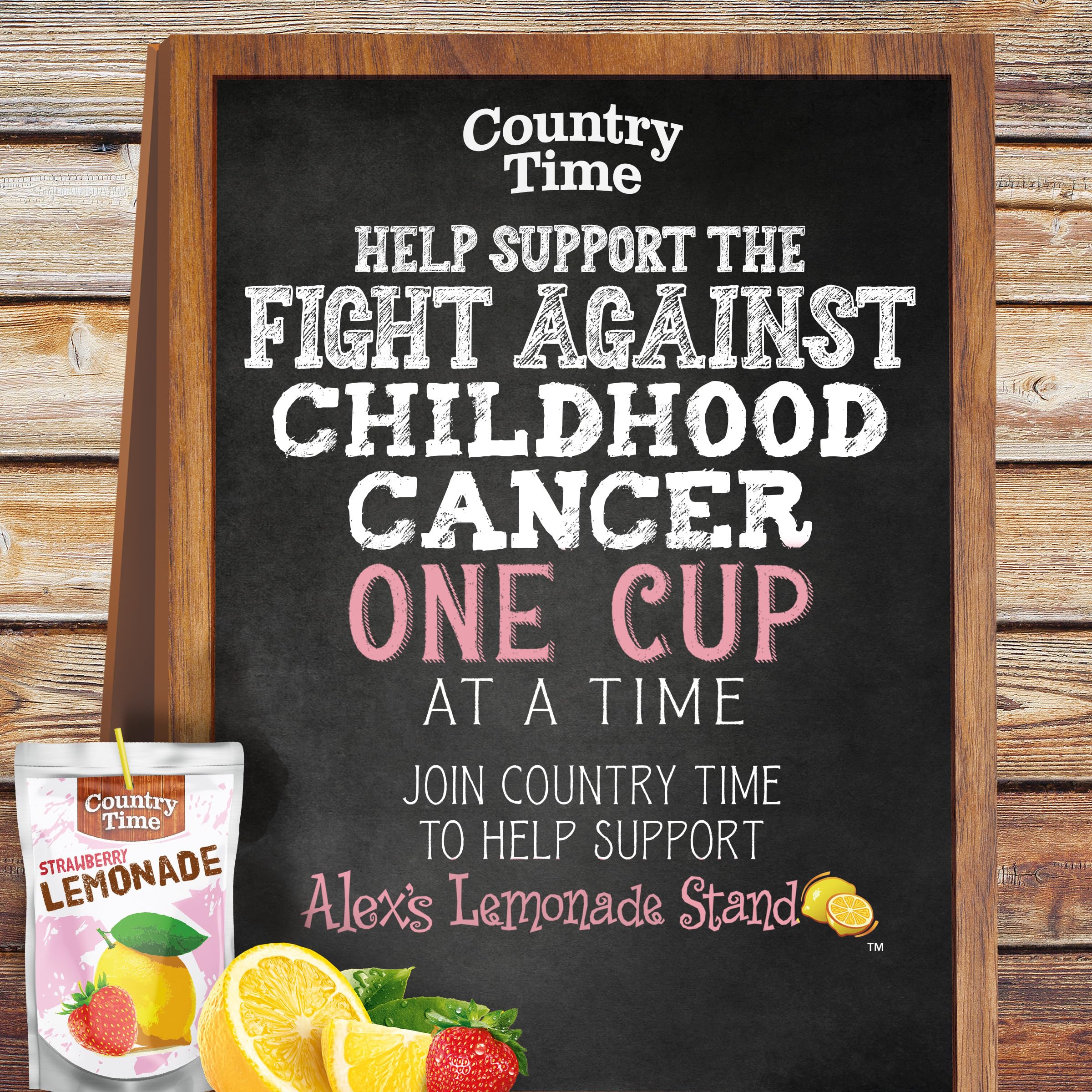 Country Time Strawberry Lemonade four boxes stacked for family gatherings