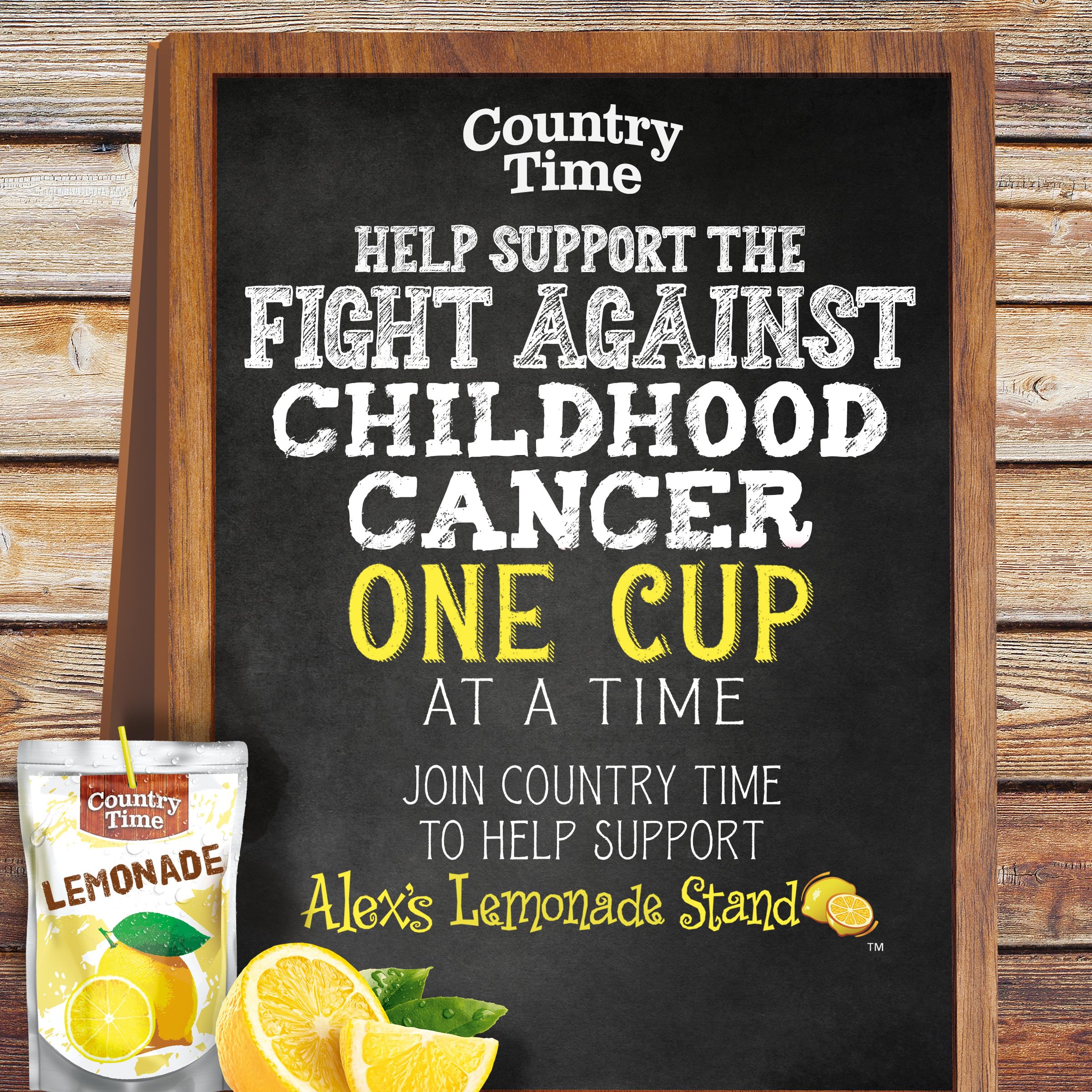 Country Time Lemonade brand logo on the box for trusted flavor