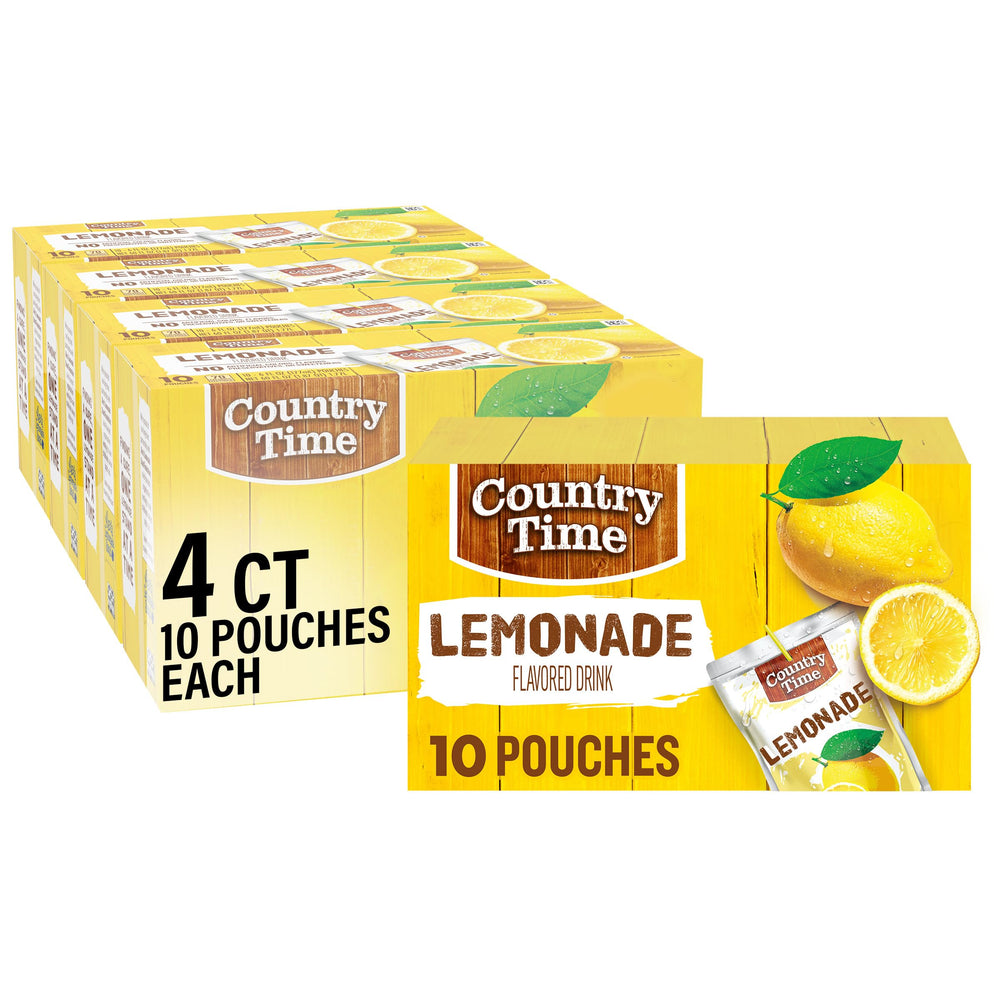 Country Time Lemonade Ready to Drink pouches front view for grab-and-go refreshment