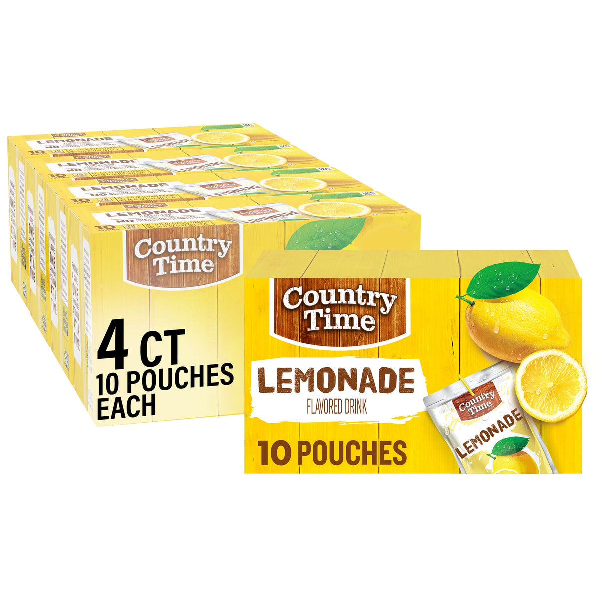 Country Time Lemonade Ready to Drink pouches front view for grab-and-go refreshment