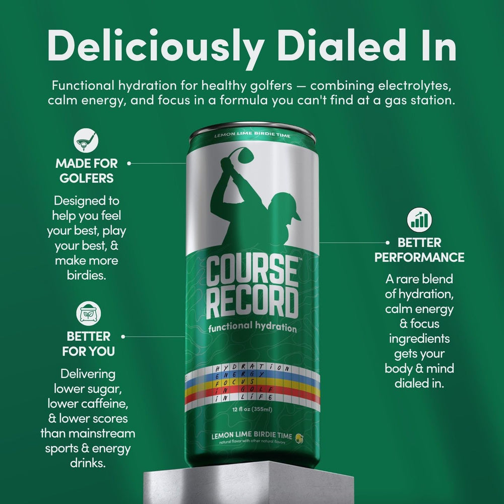 COURSE RECORD can closeup caffeine content highlights clean energy with low caffeine.