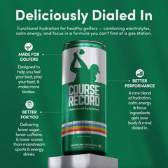 COURSE RECORD can closeup caffeine content highlights clean energy with low caffeine.