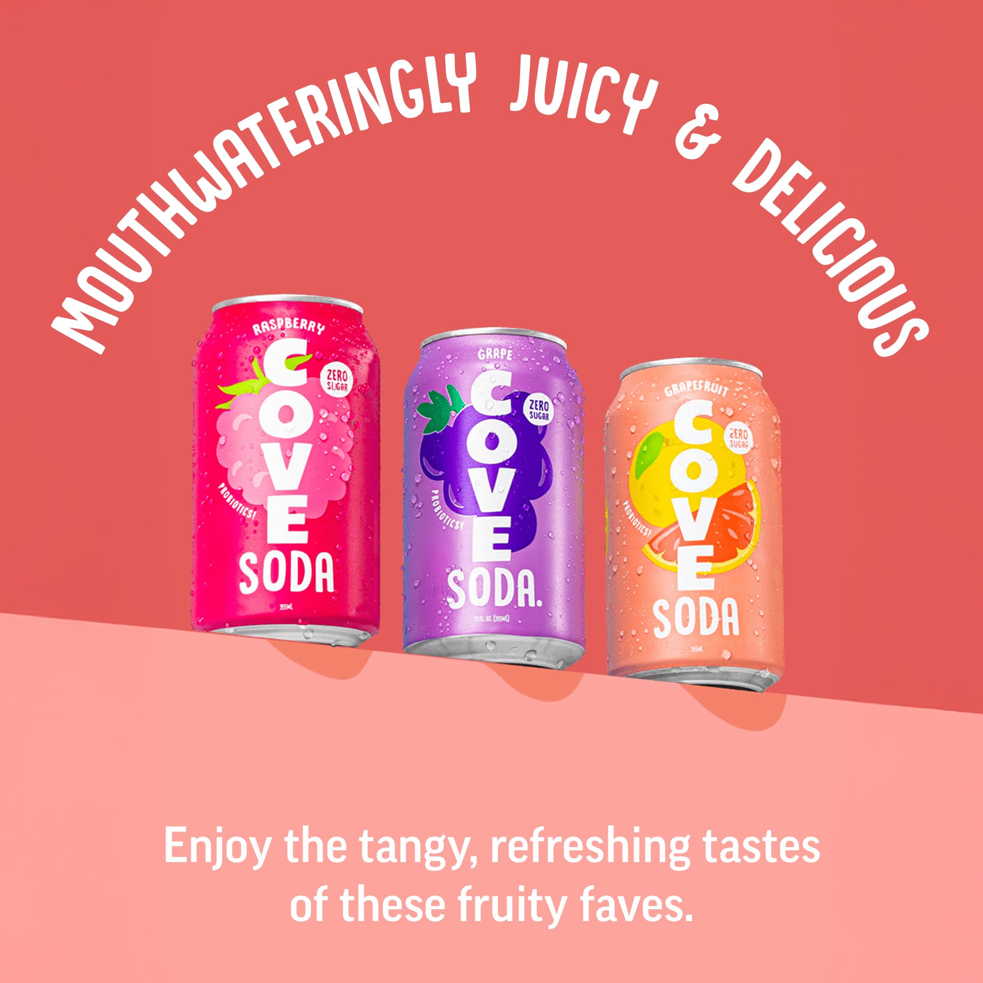 Cove Soda Grape can highlights juicy, keto-friendly, sugar-free appeal