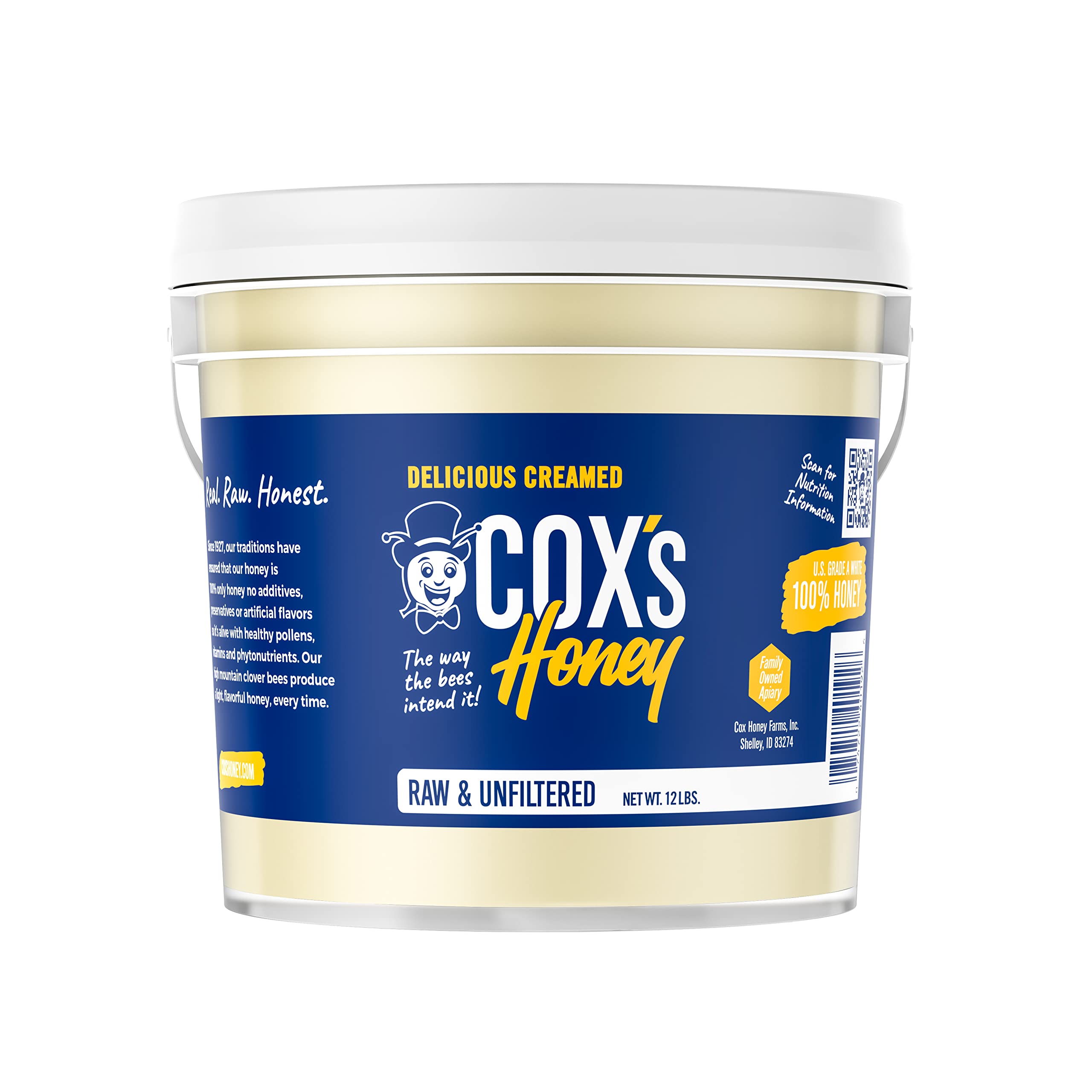Cox's Honey creamed-honey-jar close-up showing smooth texture for spreading