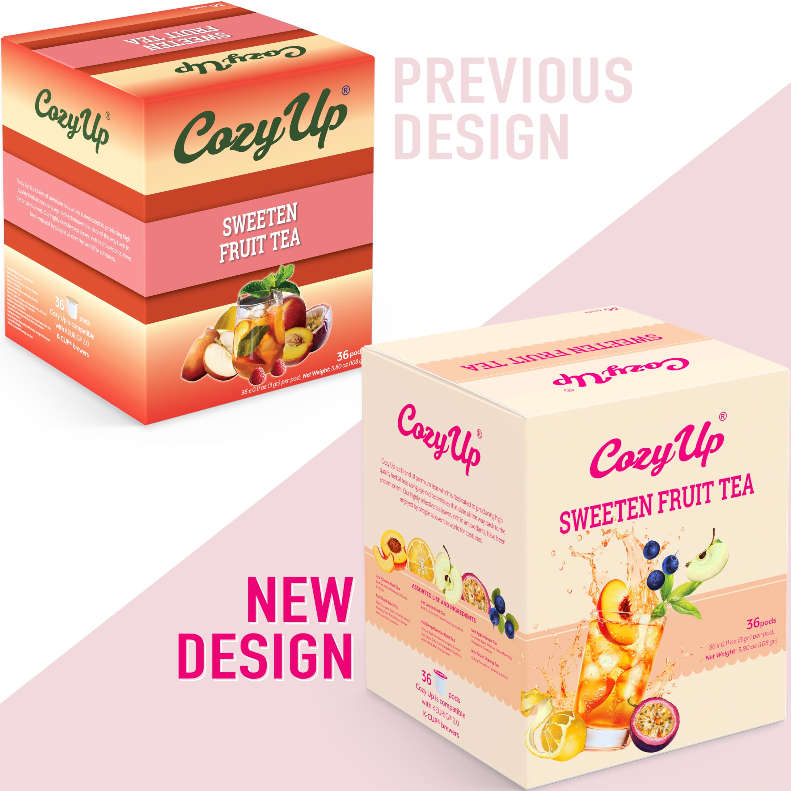 Cozy Up 36 pods all flavors arranged for quick tastings and restocks