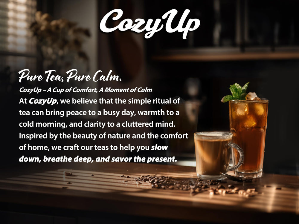 Cozy Up Black Tea K-Cup Pod brewing setup for easy Keurig operation.