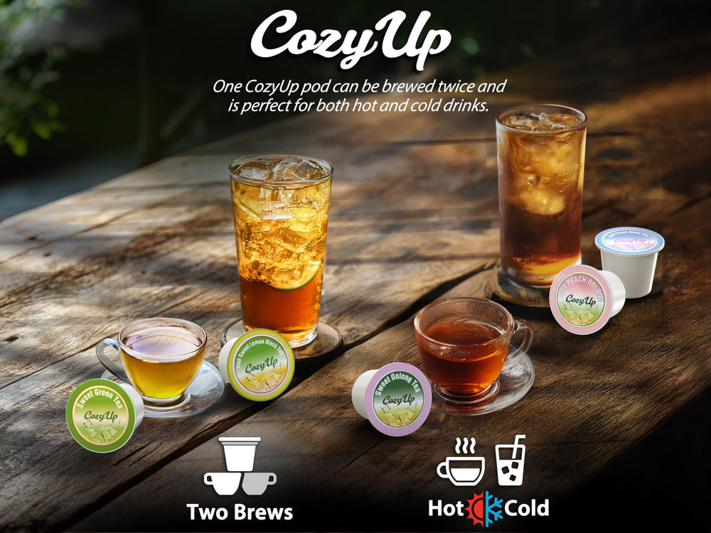 Cozy Up Black Tea K-Cup Pod tea leaves closeup, premium quality for rich flavor.