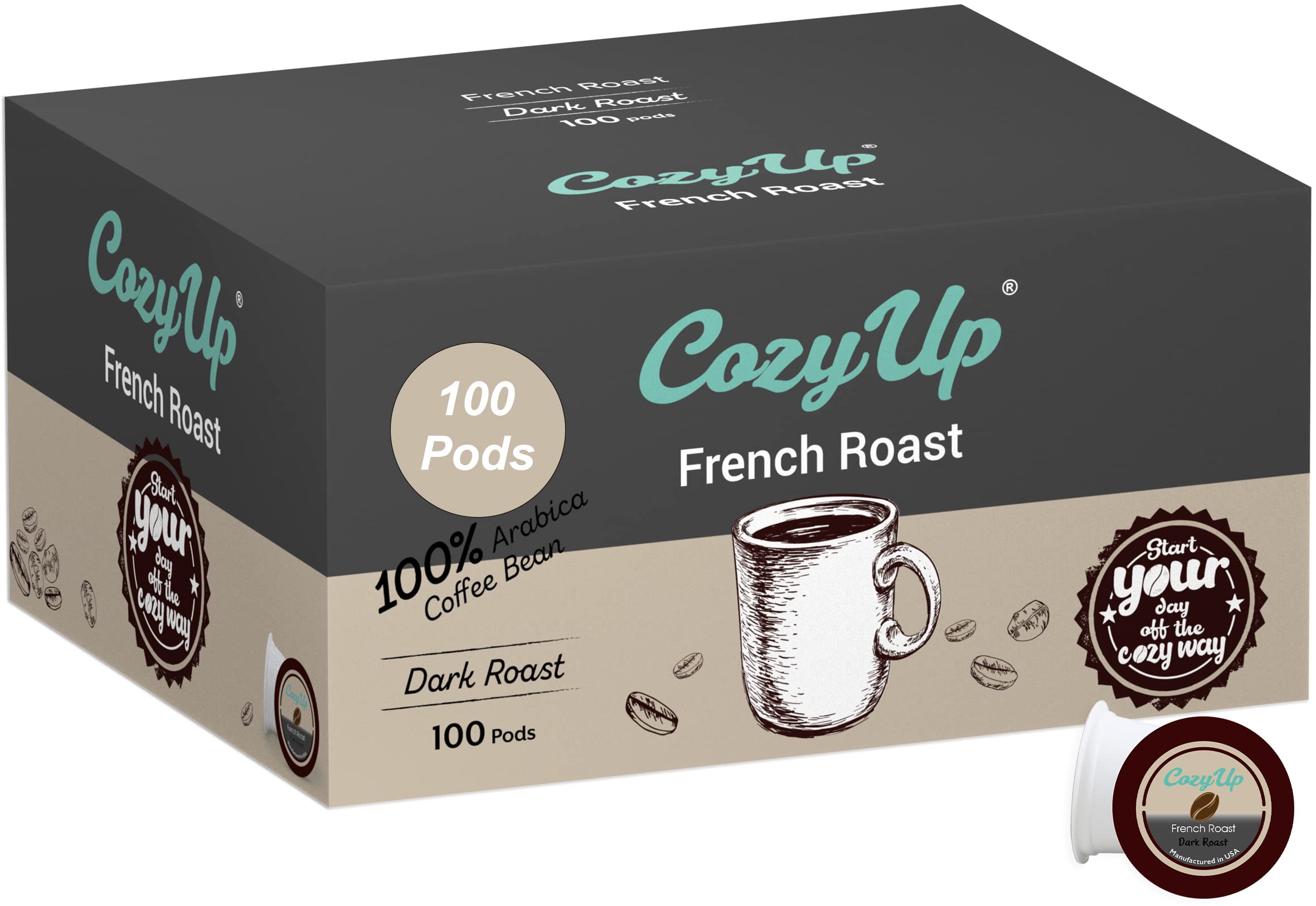 Cozy Up French Roast pod pack for bold, quick Keurig brews.