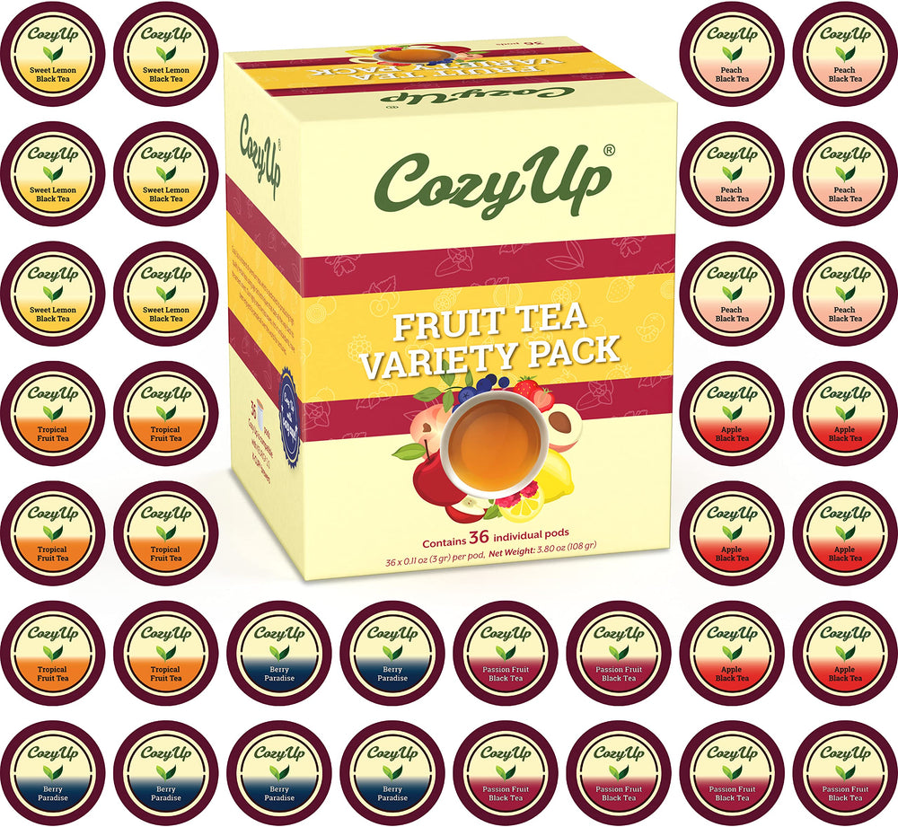 Cozy Up iced-tea glass pour showcasing refreshing fruit flavors over ice.