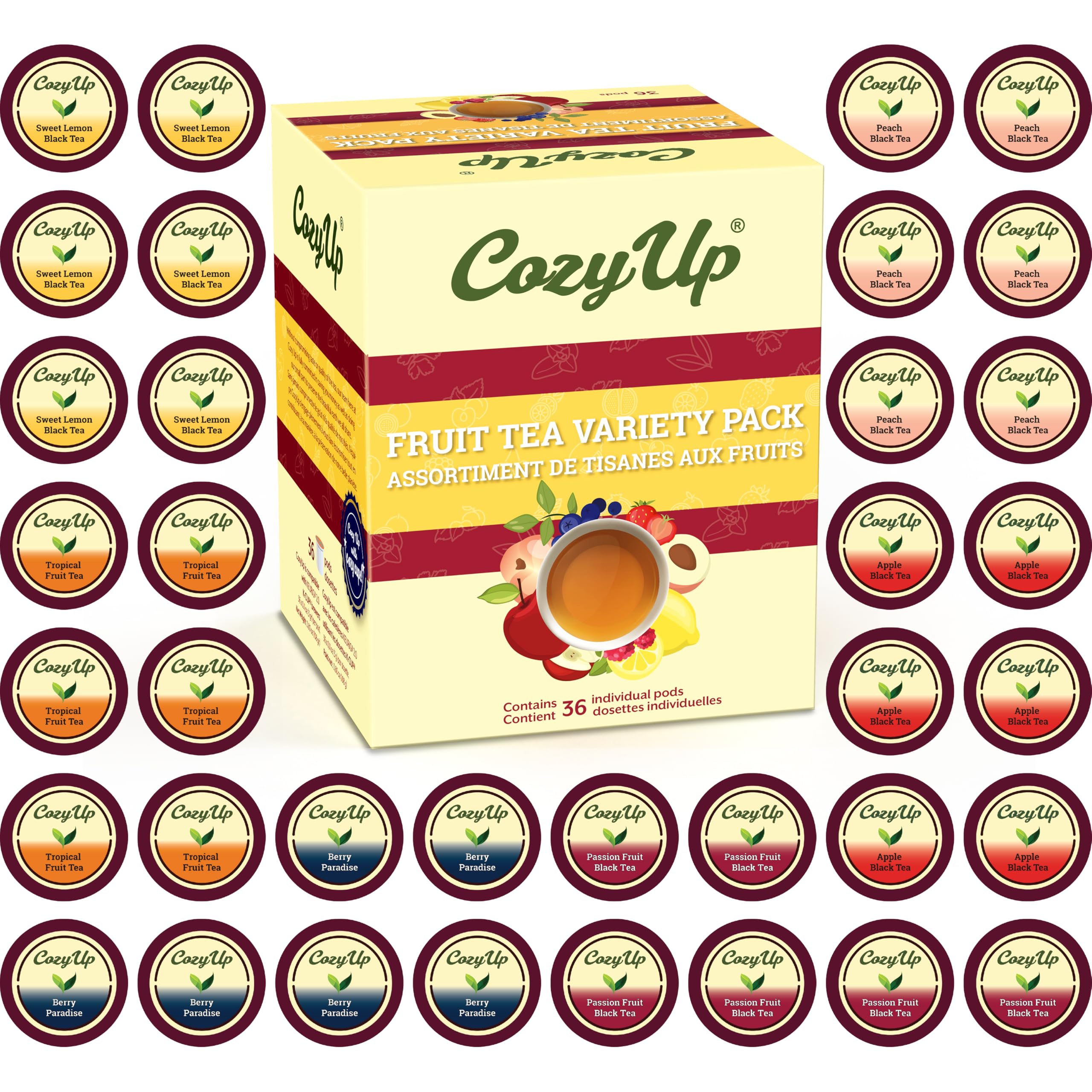Cozy Up Lemon Iced Tea pod on display, ideal for quick, refreshing single-serve brews on busy days.