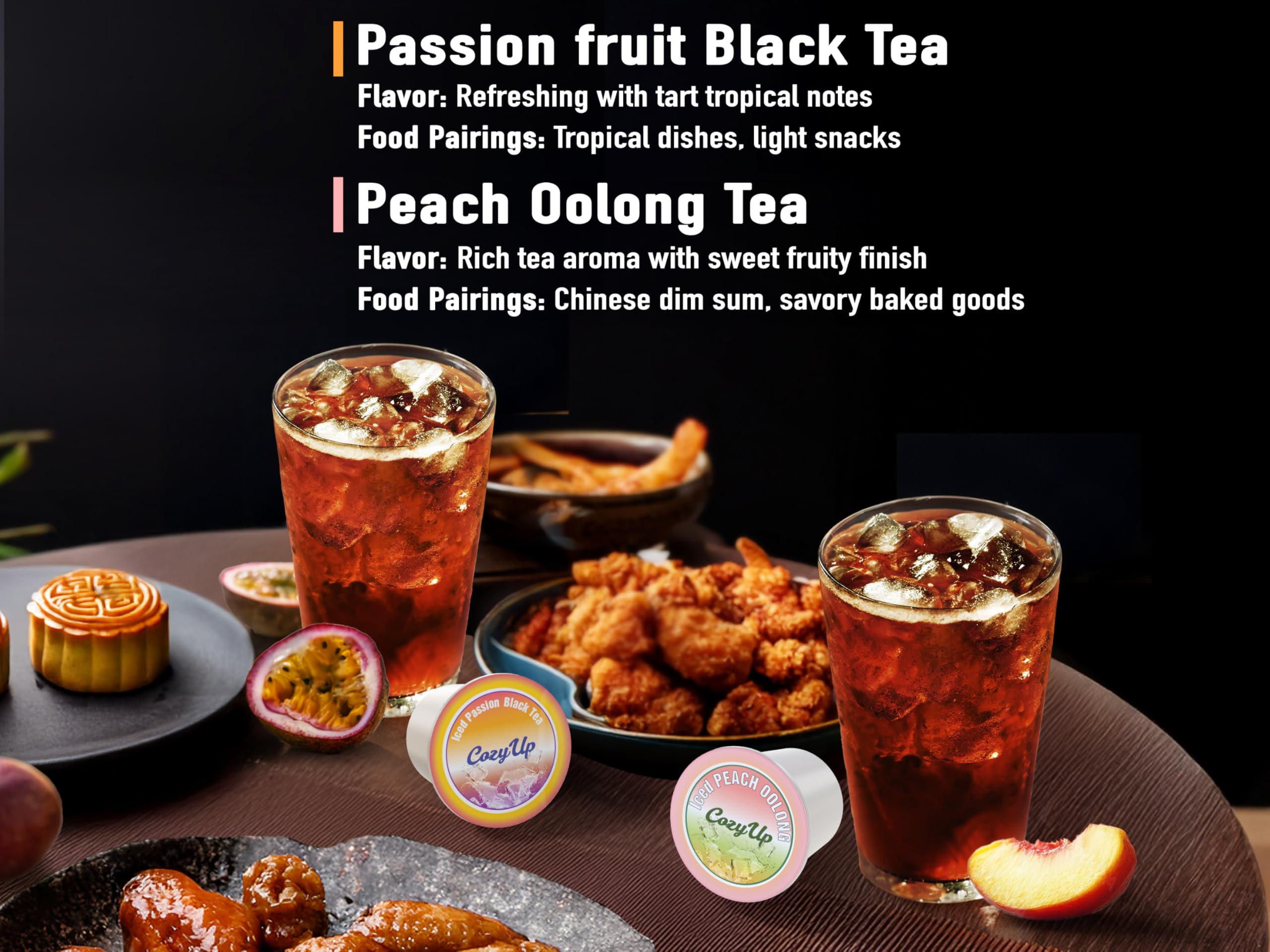 Cozy Up Peach Black Tea pod offering bright fruit aroma
