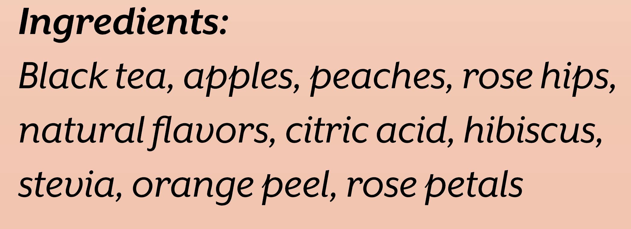 Close-up of Cozy Up peach tea pods showing natural ingredients