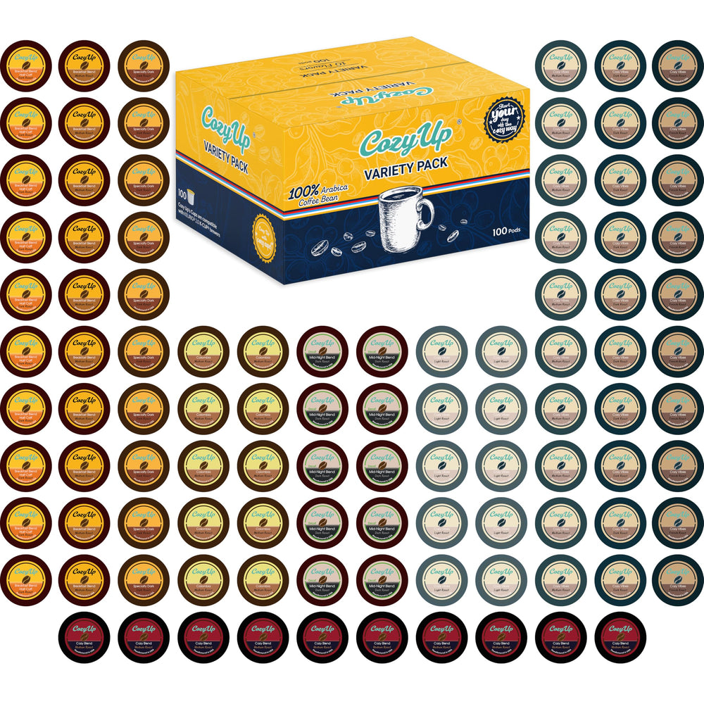 Cozy Up Variety Coffee Pods with 10 flavors for versatile morning routines.