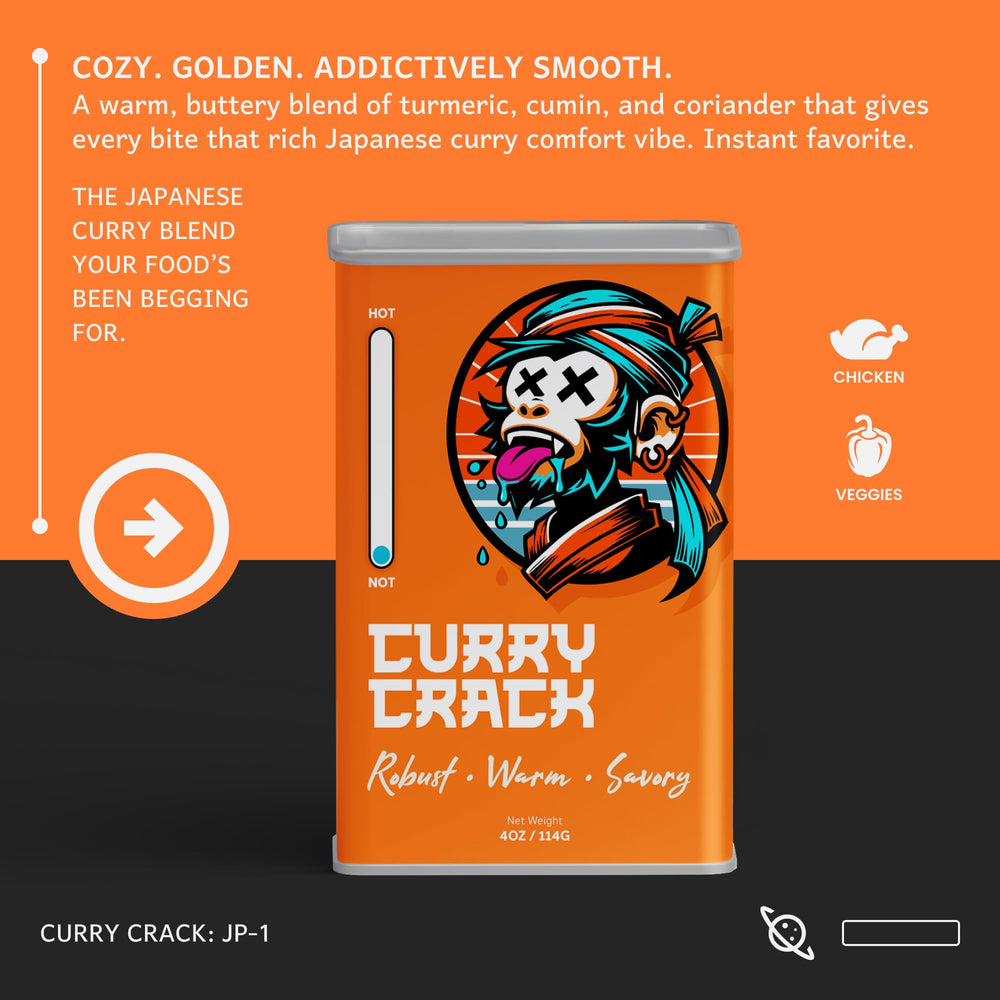 Crack Spice measuring spoon dipped into curry blend