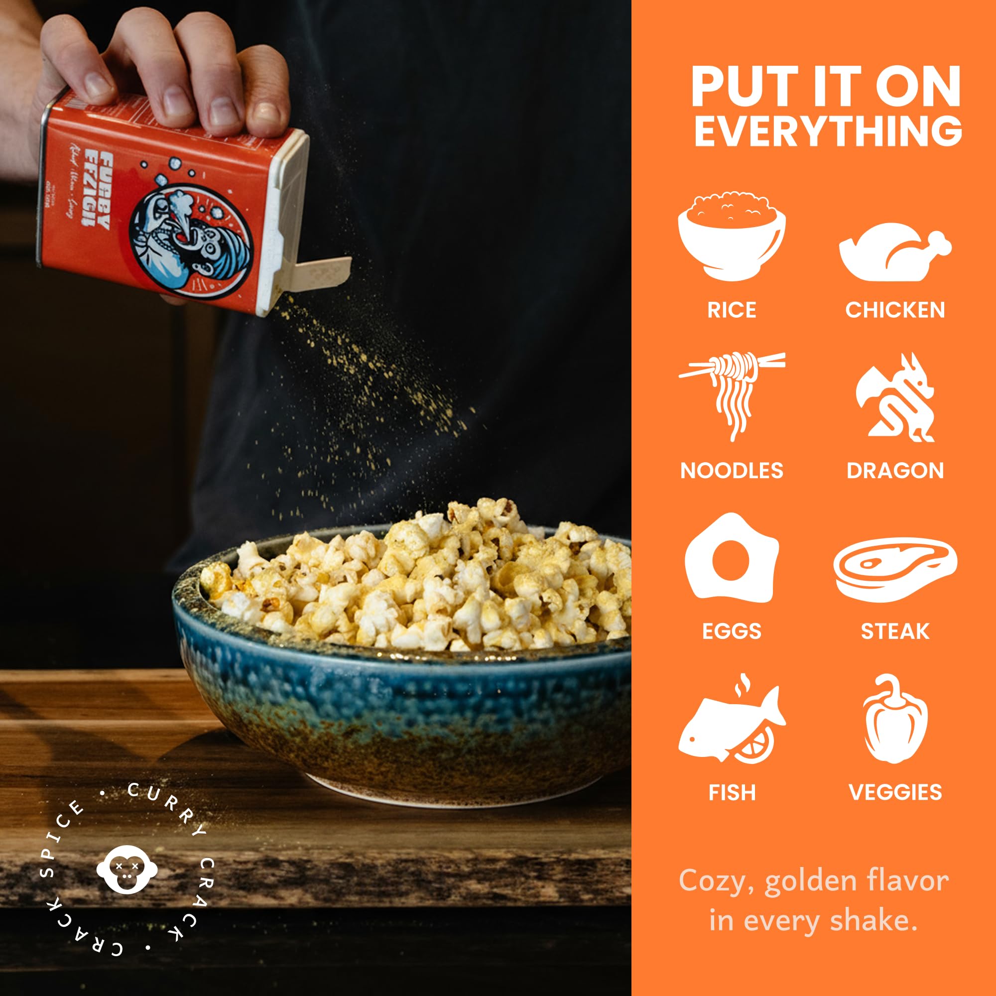 Crack Spice rice bowl ready with golden curry seasoning