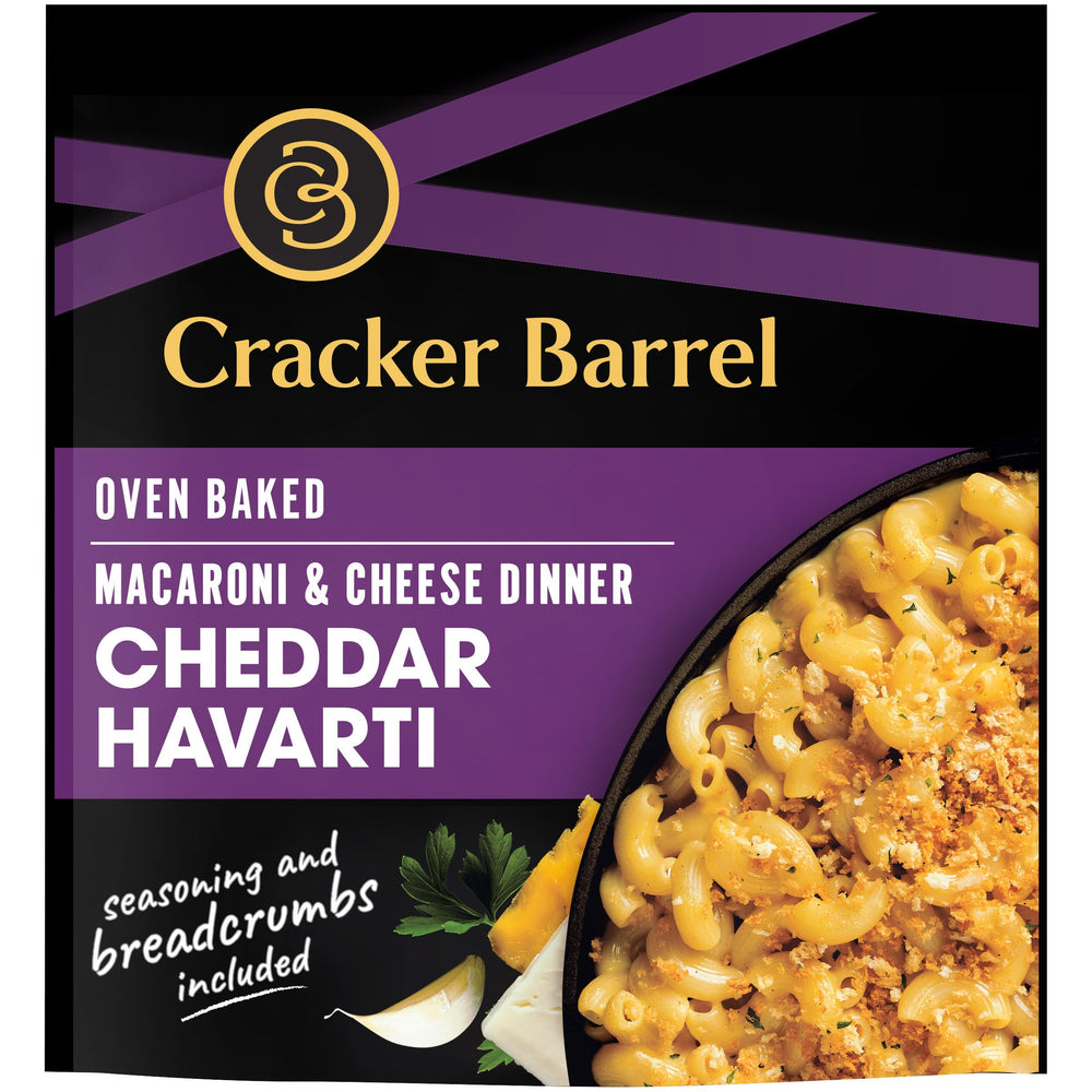 Cracker Barrel Cheddar Havarti mac and cheese pouch front view for quick weeknight dinners