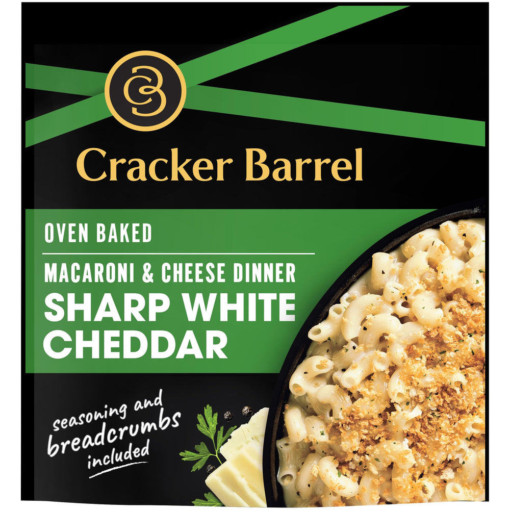 Cracker Barrel packaging shows a convenient family-friendly dinner option.