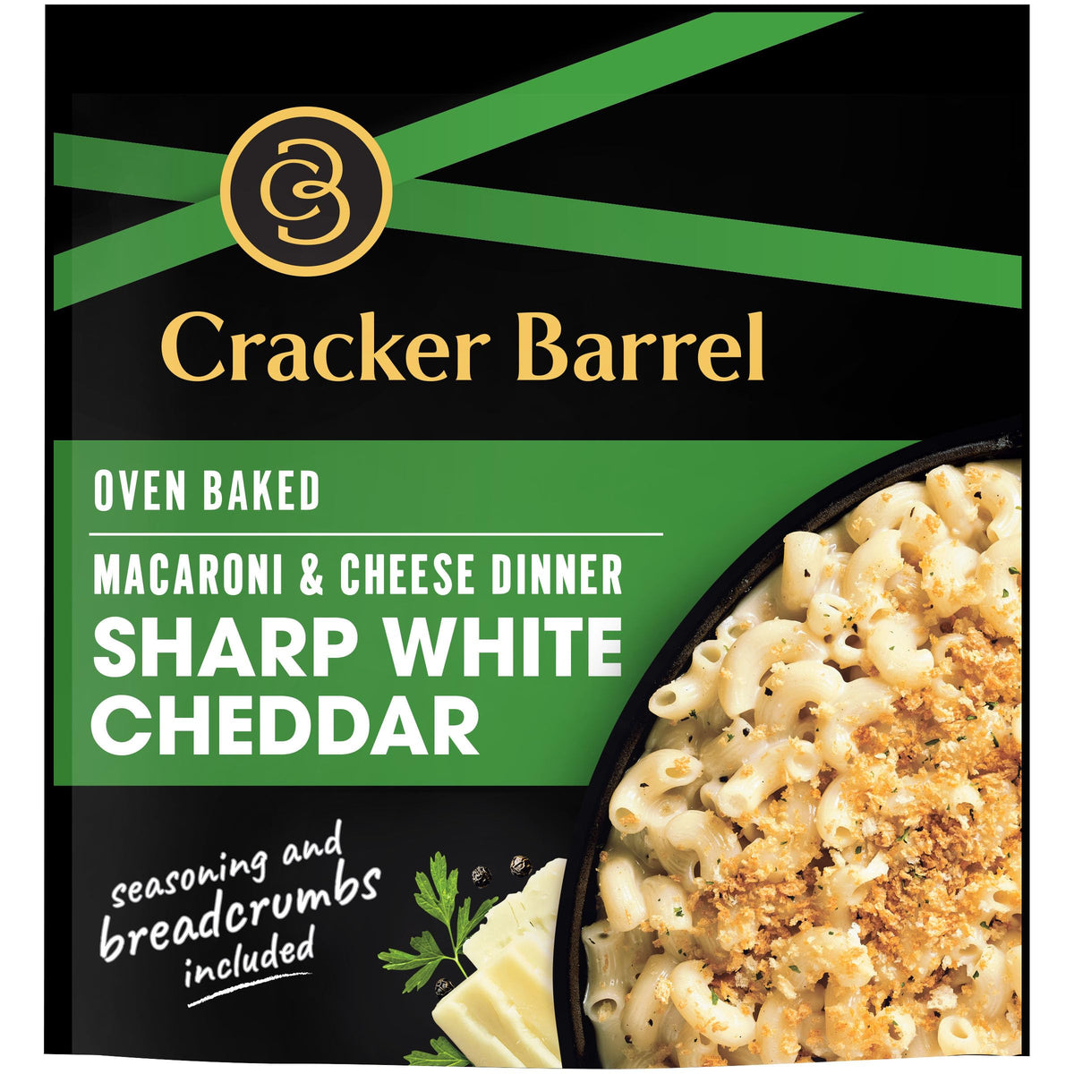 Cracker Barrel packaging shows a convenient family-friendly dinner option.