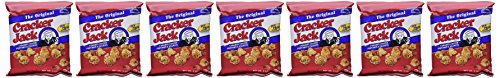 Cracker Jack caramel-coated popcorn with peanuts offers a crunchy, nostalgic treat anytime.