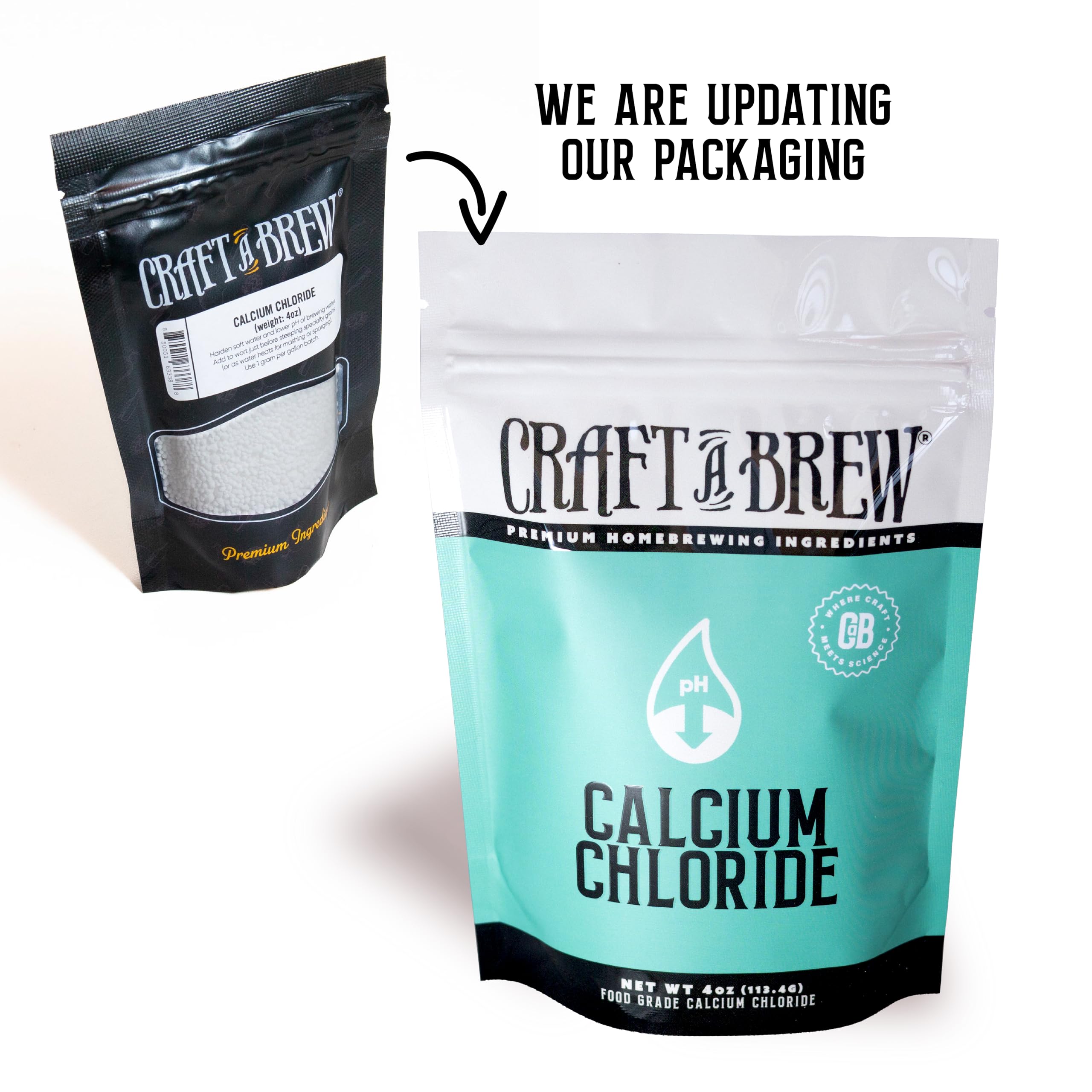 Pouring calcium chloride into water to balance minerals for richer beer flavor