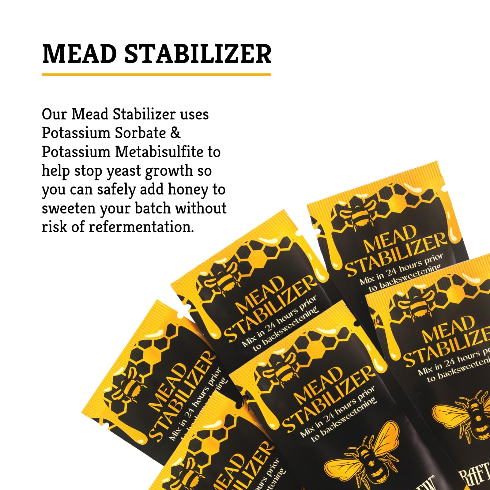 Craft A Brew Mead Stabilizer dosage scoop used for precise stabilization.