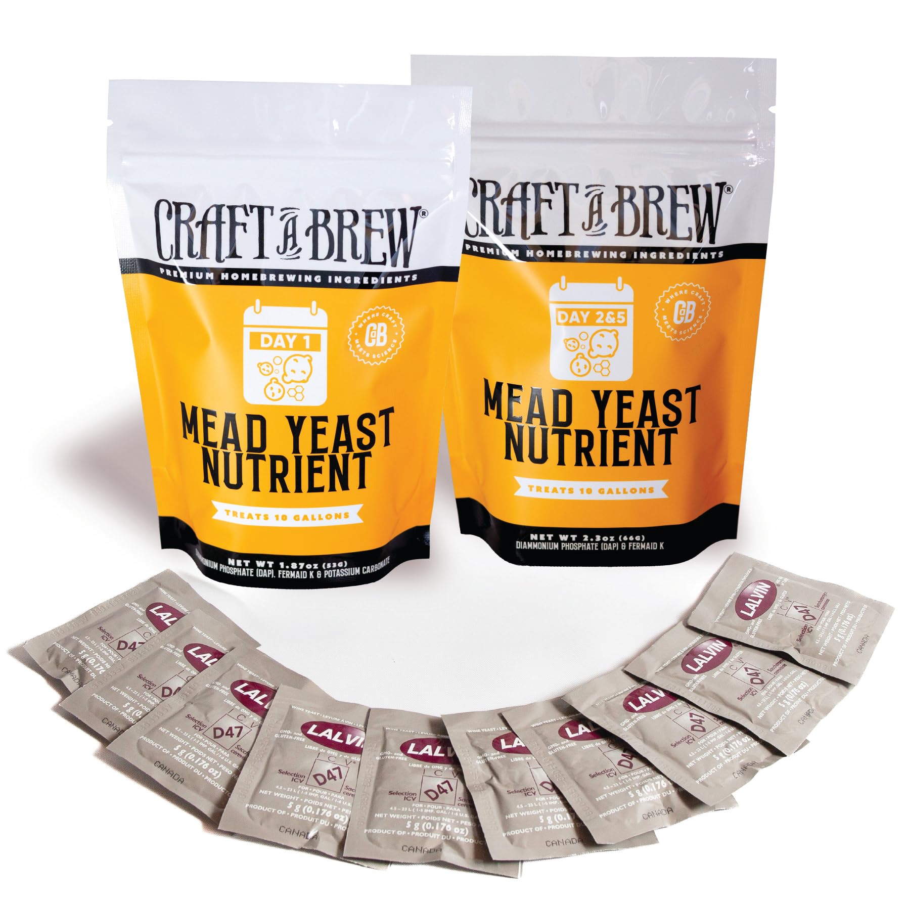 Craft A Brew mead nutrient bundle packaging ready for bulk fermentation.