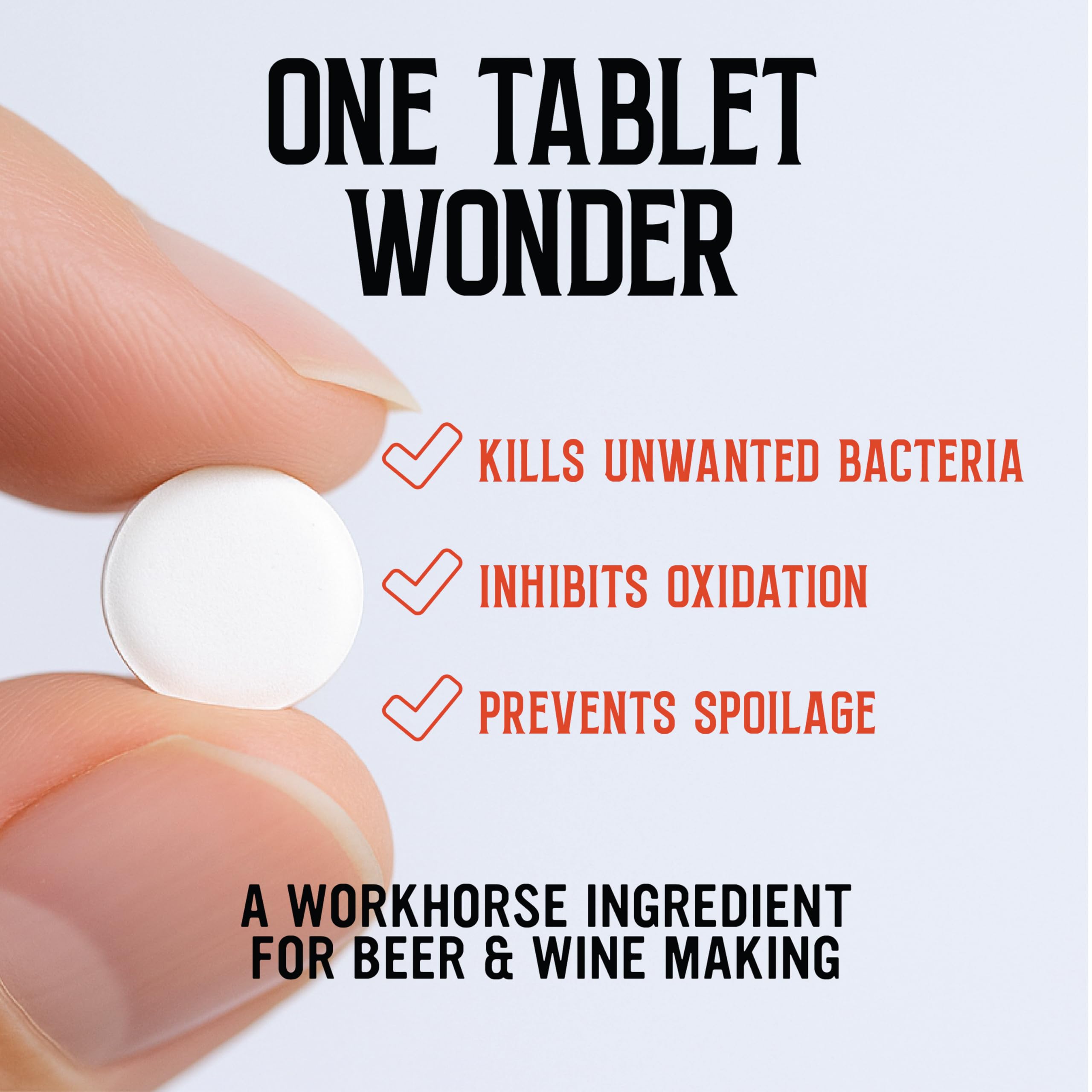 Craft A Brew Campden tablets sterilize must before yeast pitch.
